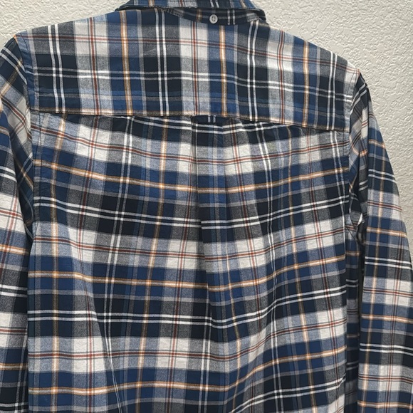 Merona Men’s Tailored Fit Plaid Button Down Shirt Blue Multicolor Size S - Picture 5 of 5